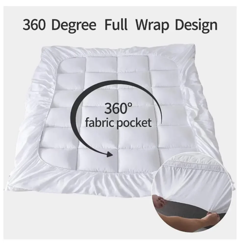 Sleep Mantra Cooling Mattress Topper, Twin, Pure White, Cotton Fabric